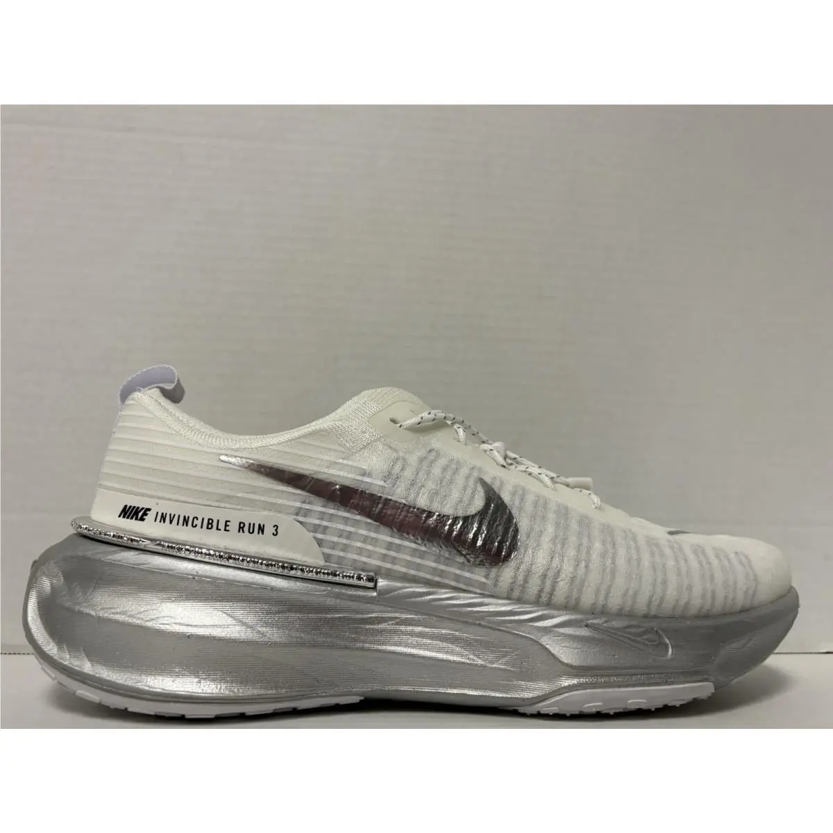 Nike By You Zoomx Invincible Run 3 White Silver FZ1428-100 Men`s Size 11