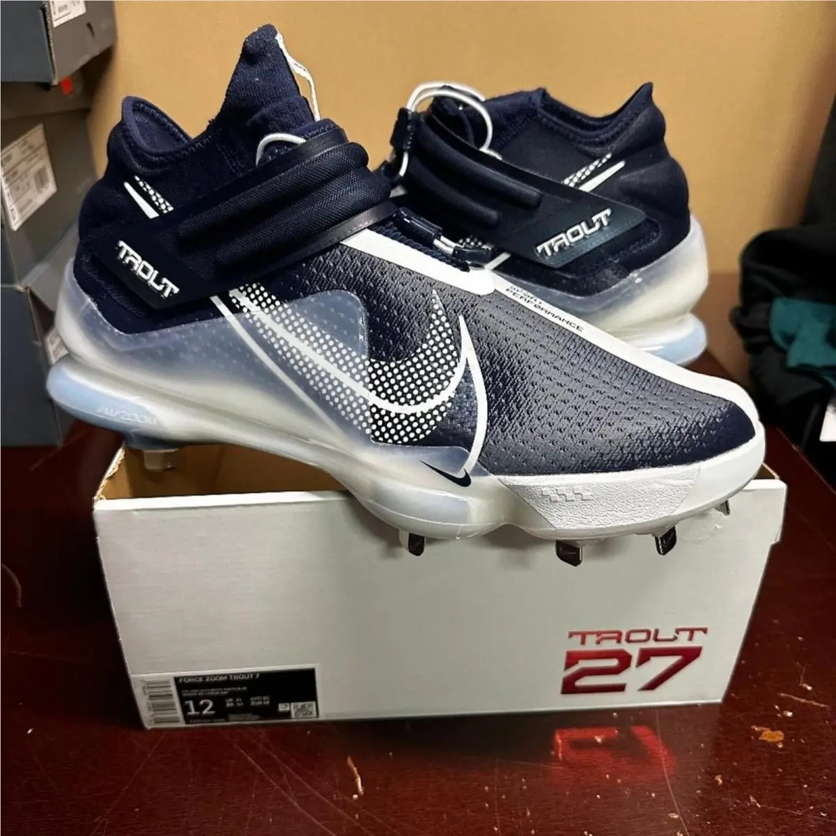 Nike Mens Navy Force Zoom Trout 7 CI3134-403 Metal Baseball Cleats Sz 13