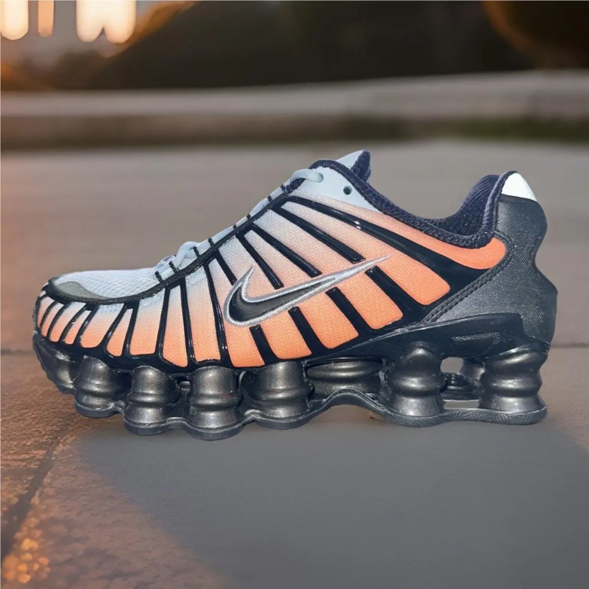Women`s Size 6 Nike Shox TL Blue Tint Orange AR3566-401