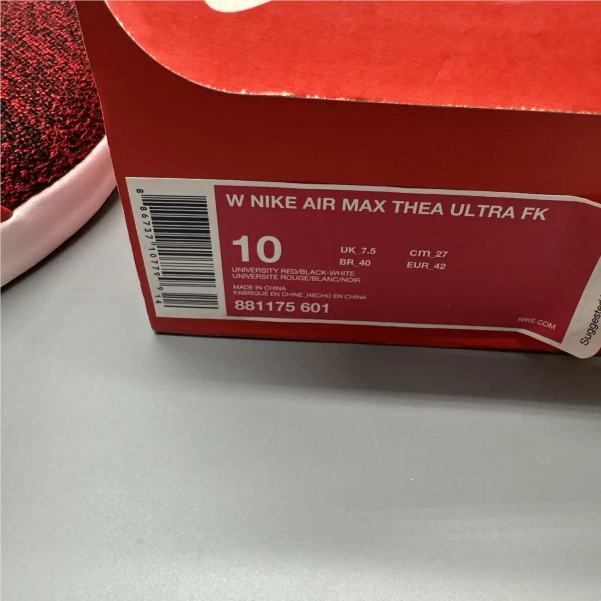 Nike shoes - Air Max Thea Ultra FK - 881175601 - Red 8