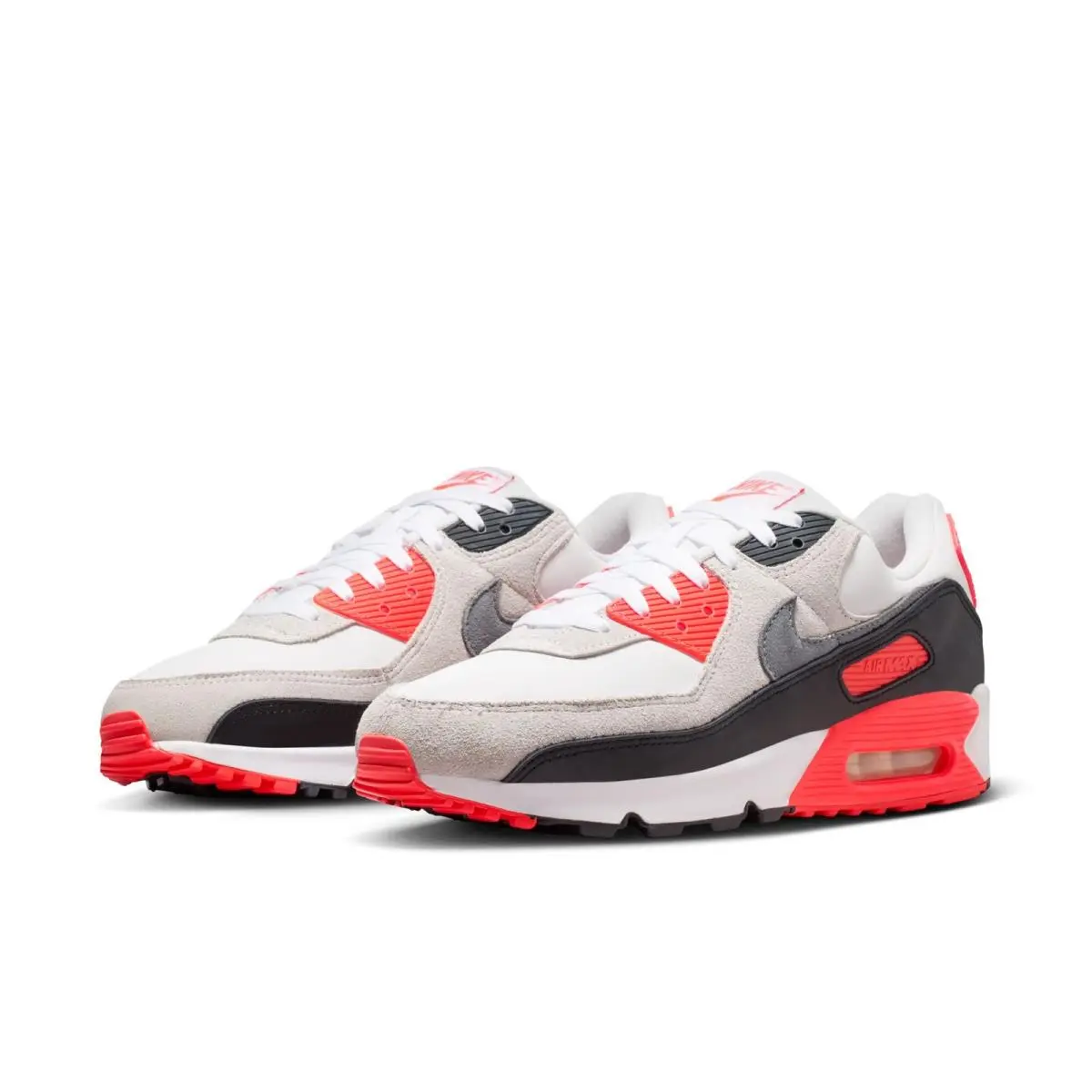 Mens Nike Air Max 90 IU1055-100 White/particle Grey-lt Smoke Grey-black-size 6 - WHITE/PARTICLE GREY-LT SMOKE GREY-BLACK