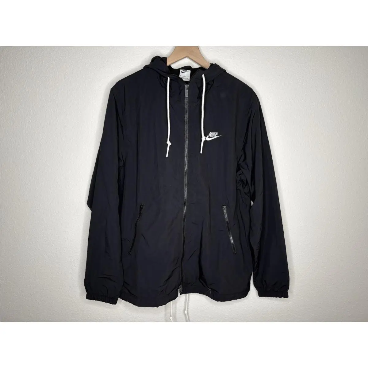 Nike Sportswear Mens Black Full Zip Hooded Jacket Size Medium