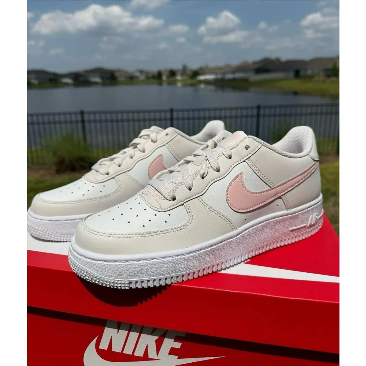 7Y 8.5 Women`s Nike Air Force 1 Phantom / Echo Pink / Summit White FV5948-006