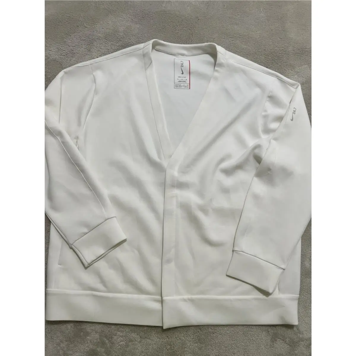 Nike 24.7 Impossibly Soft Cardigan Top White Cream HQ6948-133 Men’s XL