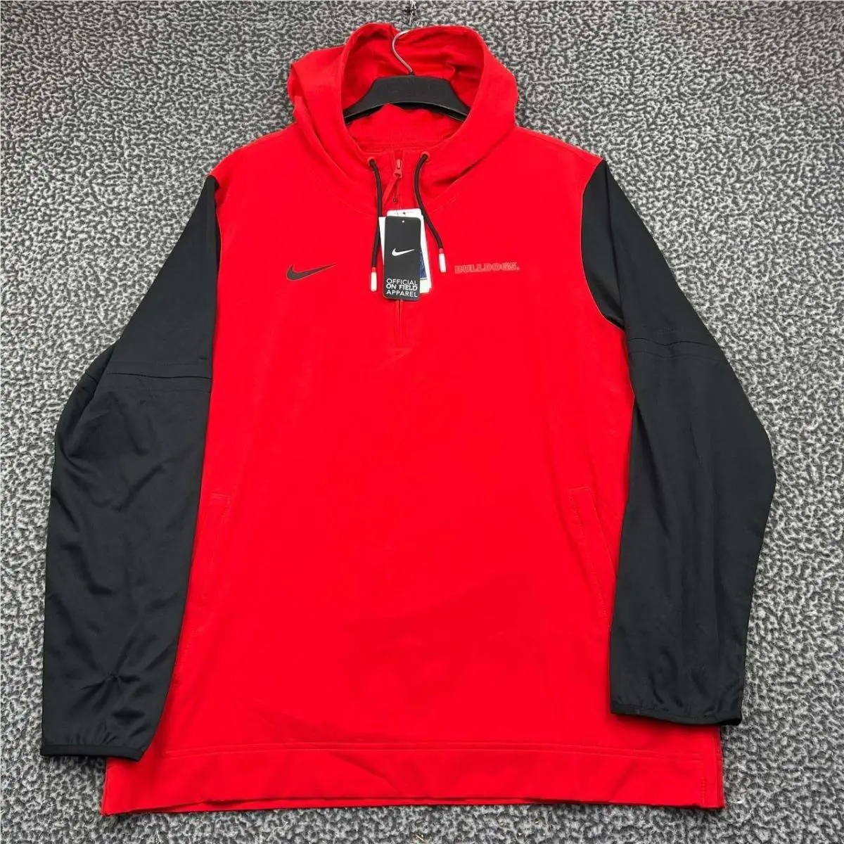 Nike Georgia Bulldogs Hoodie Men Large Red Black Long Sleeve L