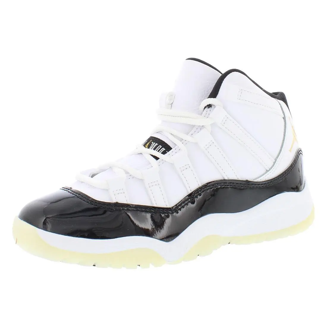 Nike Jordan 11 Retro Leather PS Boys Shoes Size 1 Color: White/metallic