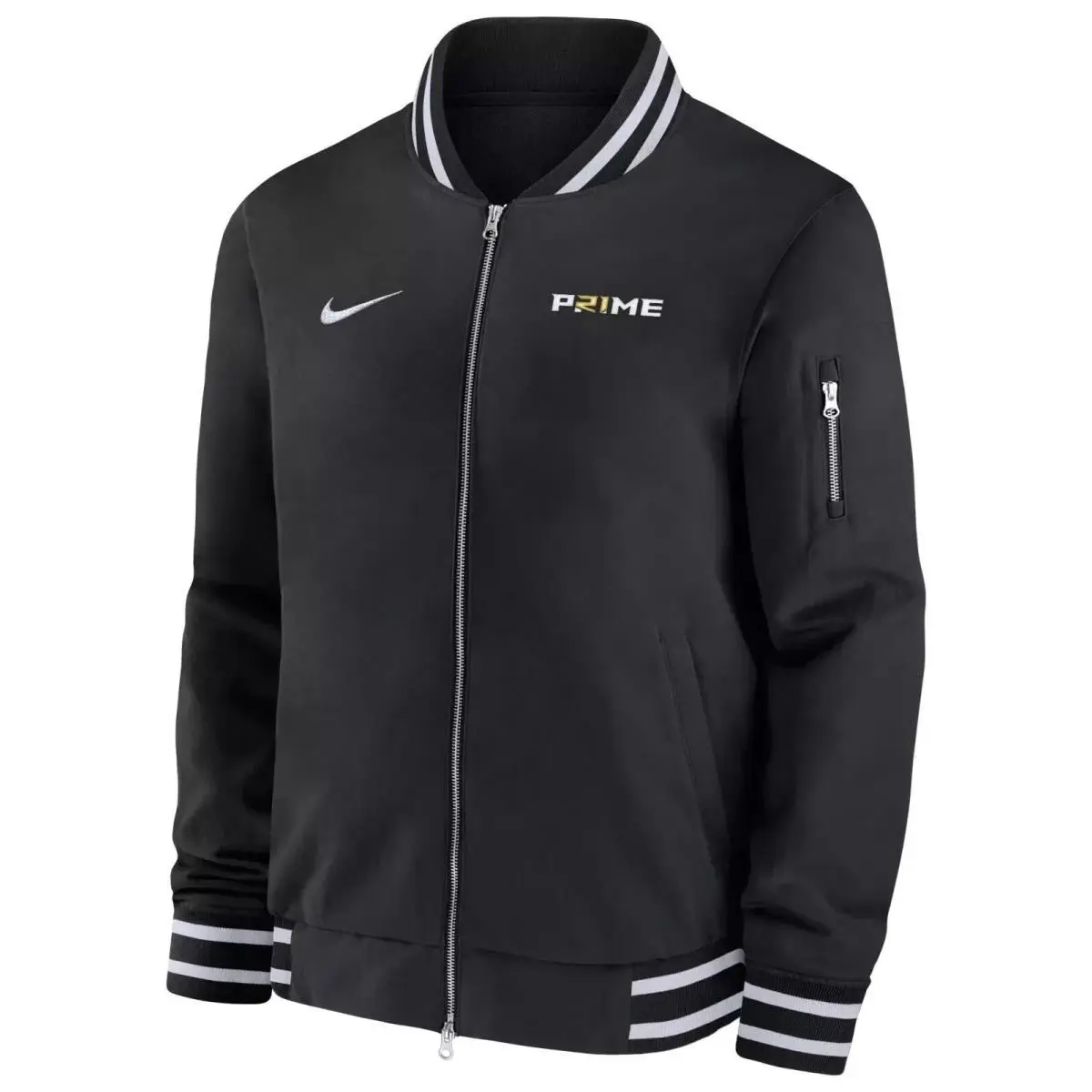 Men`s Size S  Prime Full Zip Bomber Jacket Black Deion Sanders Colorado by Nike