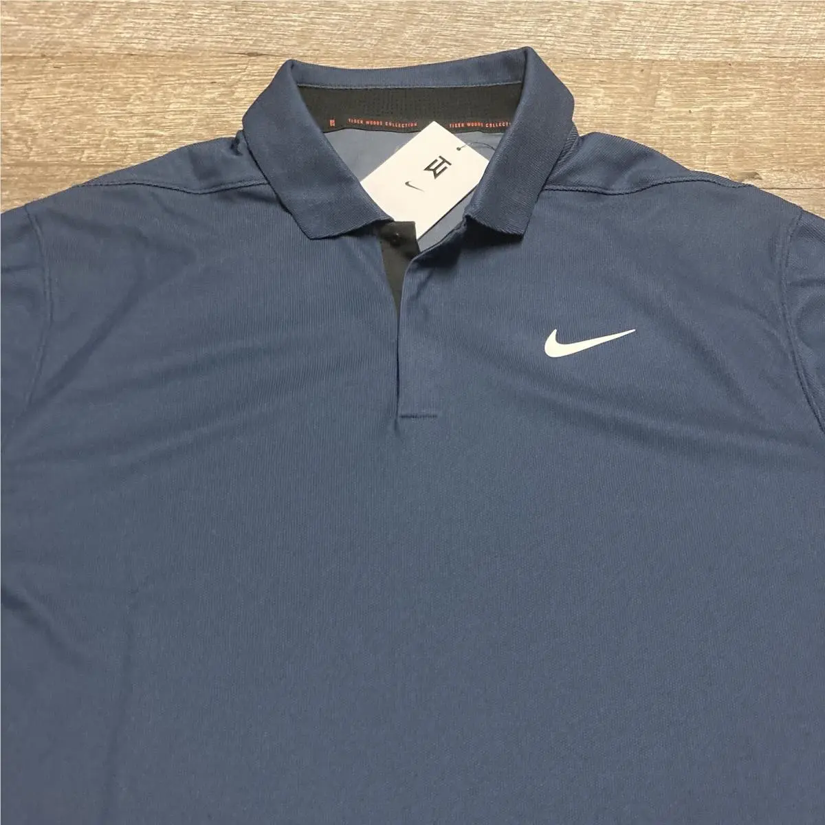 Nike Golf Tiger Woods Adv Dri Fit Polo DR5314 410 Thunder Navy Blue Black Sz M