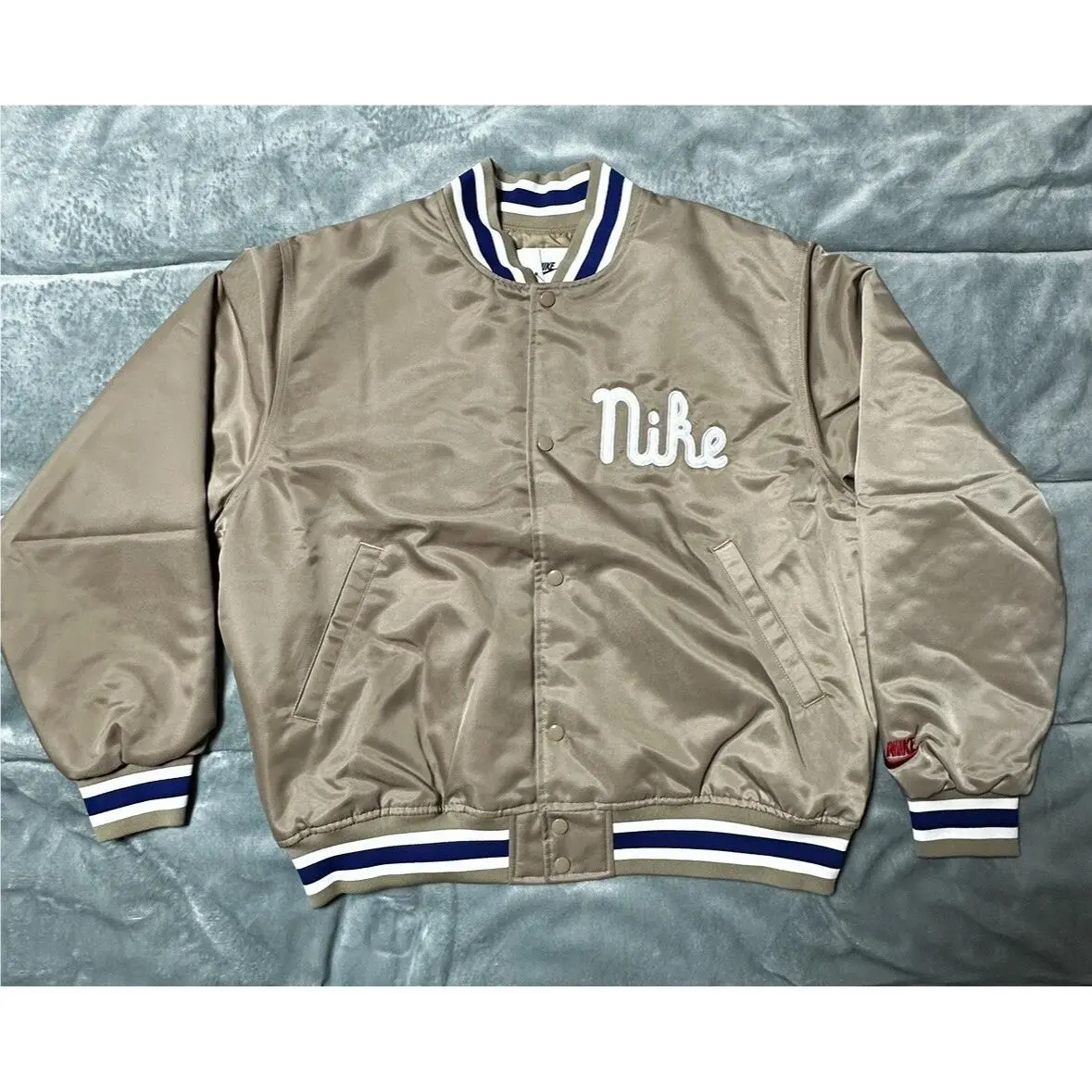 Size Xxl Fits Like Large Nike Dugout Loose Satin Jacket Asia Khaki Sail