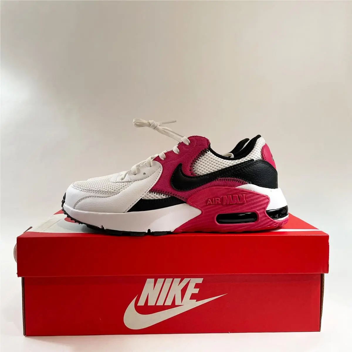 Nike Wmns Air Max Excee White/black/rush Pink CD5432-119 Sz 7 See Description