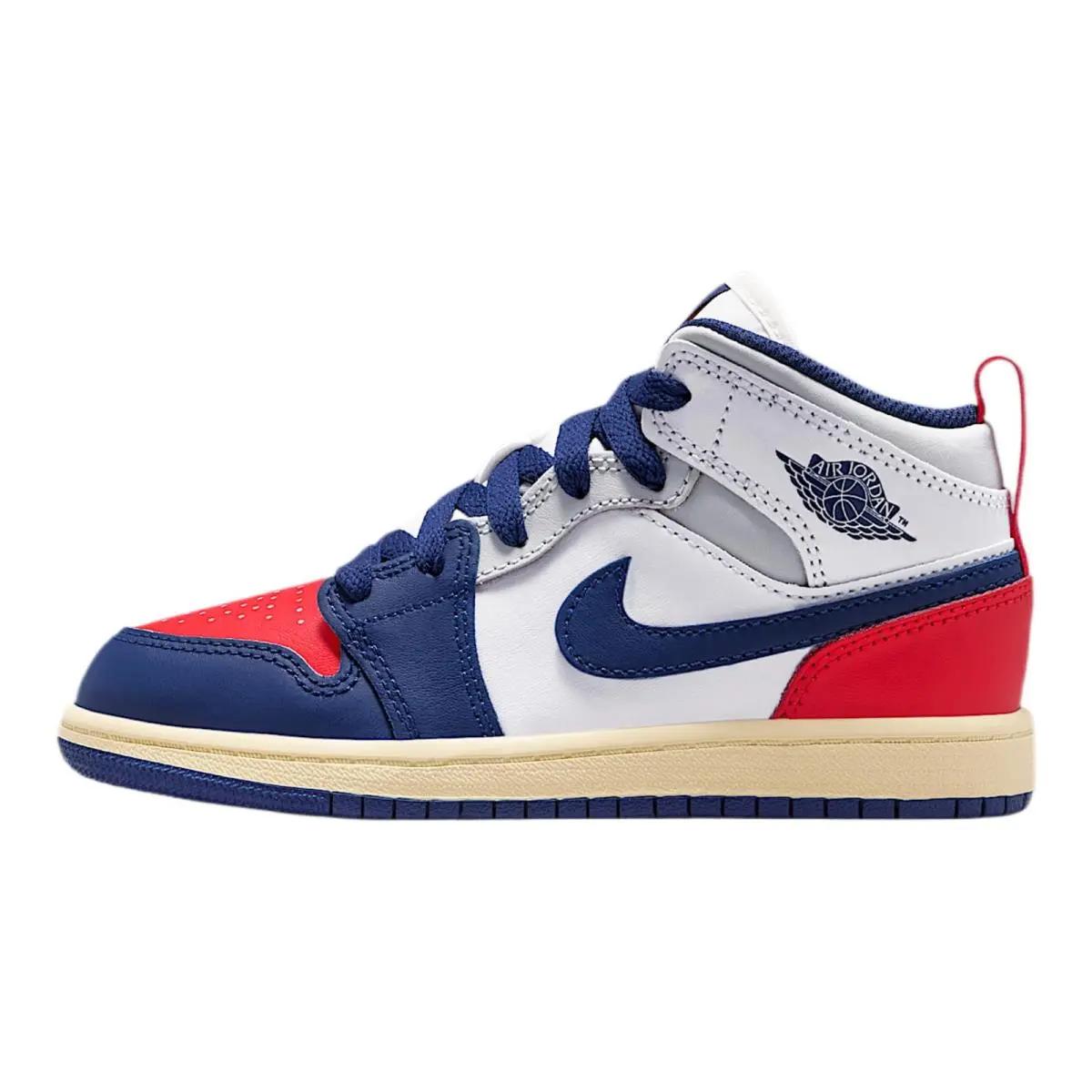 Nike Air Jordan 1 Mid PS Size 2.5 Youth White Deep Royal Blue DQ8424 102