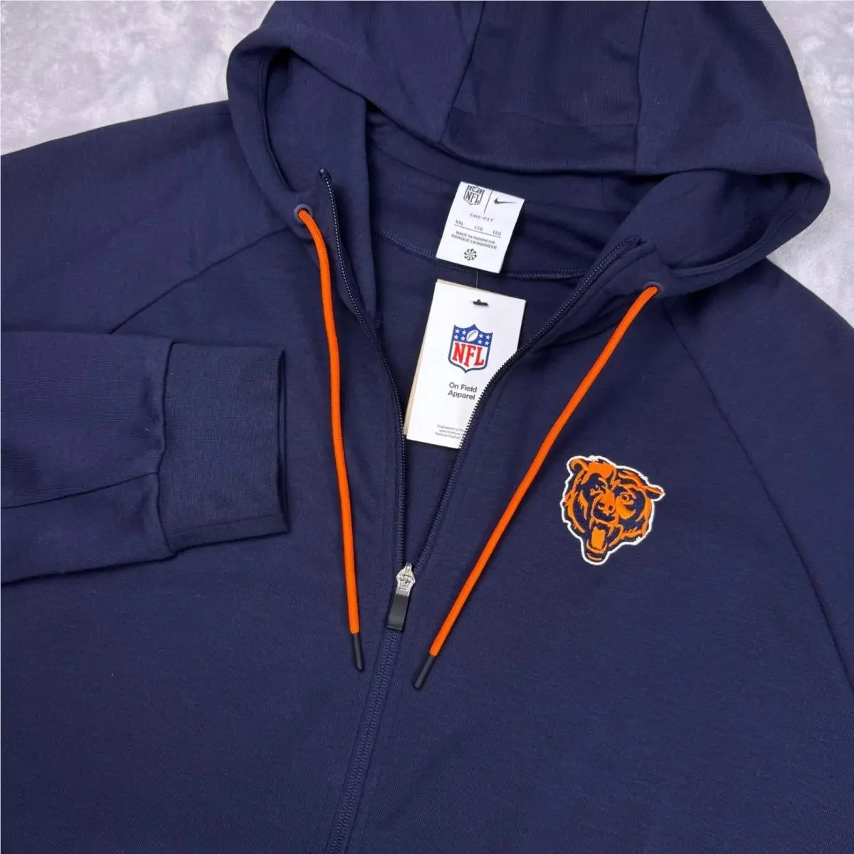 Nike Chicago Bears Nfl Dri-fit Full Zip Hoodie Mens Xxl Navy Blue IF4742-423