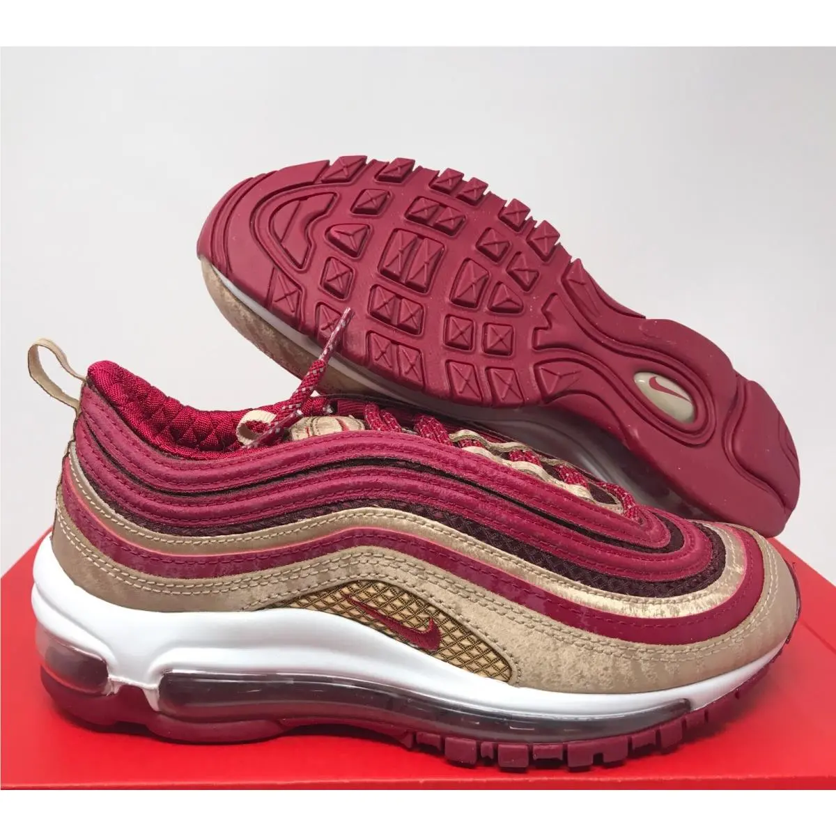 Nike Air Max 97 QS QS Noble Red-blur SZ 5Y-WMNS SZ 6.5 BQ4429-600