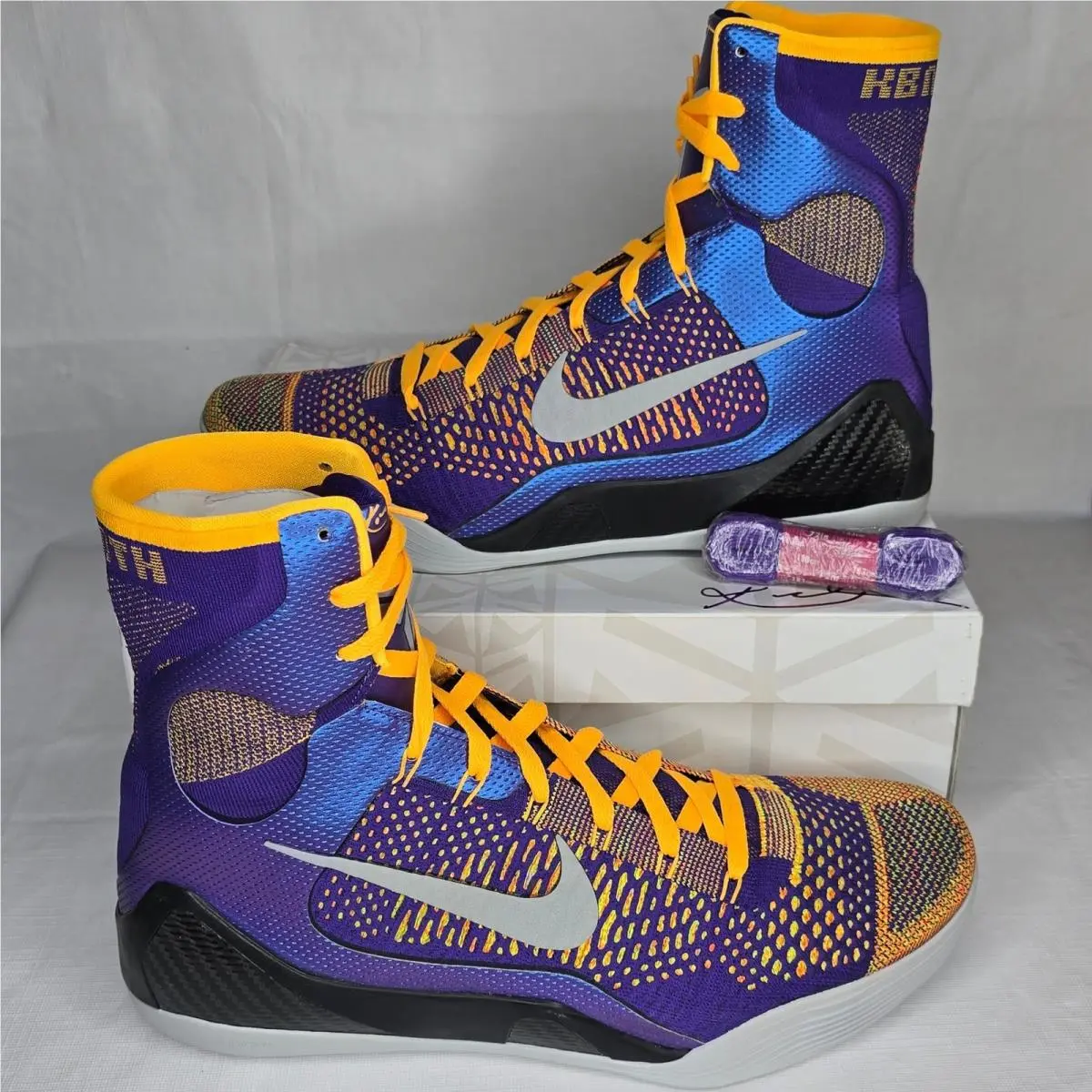 Nike Kobe 9 Elite High OG “team Showtime” Purple Orange Size 14 DS 2014 Rare