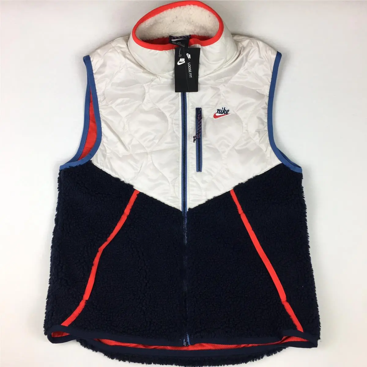 Nike Sherpa Fleece Vest Sportswear Insulated Weather Resistant Size S CU4450-104