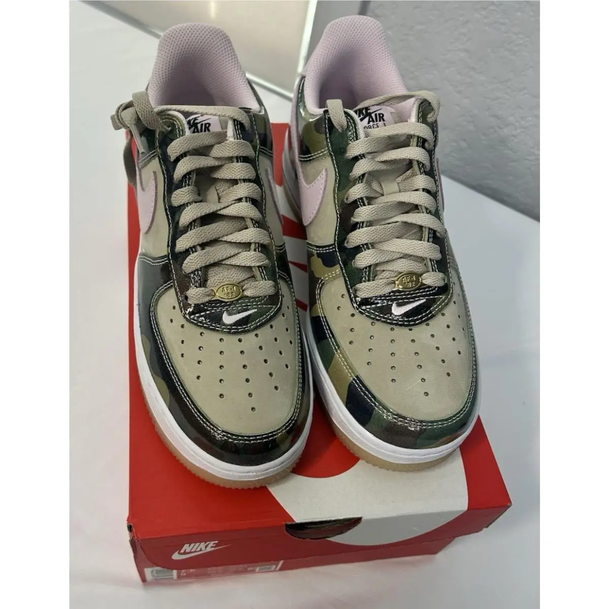 Nike shoes - Nike Air Force 1 - Air Force - HQ1967-200 - Dsrt Khaki/Pnk Fm-Black-White (UPC: 198482435851) 0