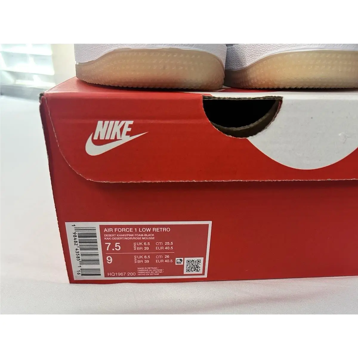 Nike shoes - Nike Air Force 1 - Air Force - HQ1967-200 - Dsrt Khaki/Pnk Fm-Black-White (UPC: 198482435851) 4