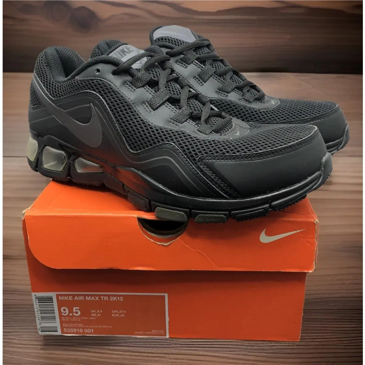 Nike shoes - air max tr 2k12 - air max - 535919 001 - Black (UPC: 886915027208) 1