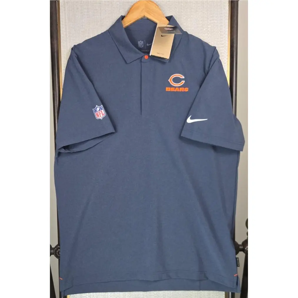 Nike On-field x Chicago Bears Mens Large Softshell Polo Shirt Snap Front