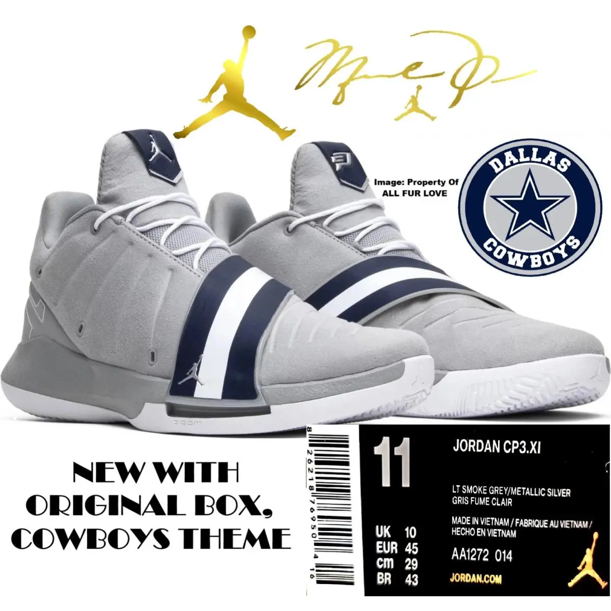 Nike shoes - Jordan CP3.XI - AA1272-014 - Gray, Manufacturer: Light Smoke Grey/Metallic Silver (UPC: 826218769504) 0