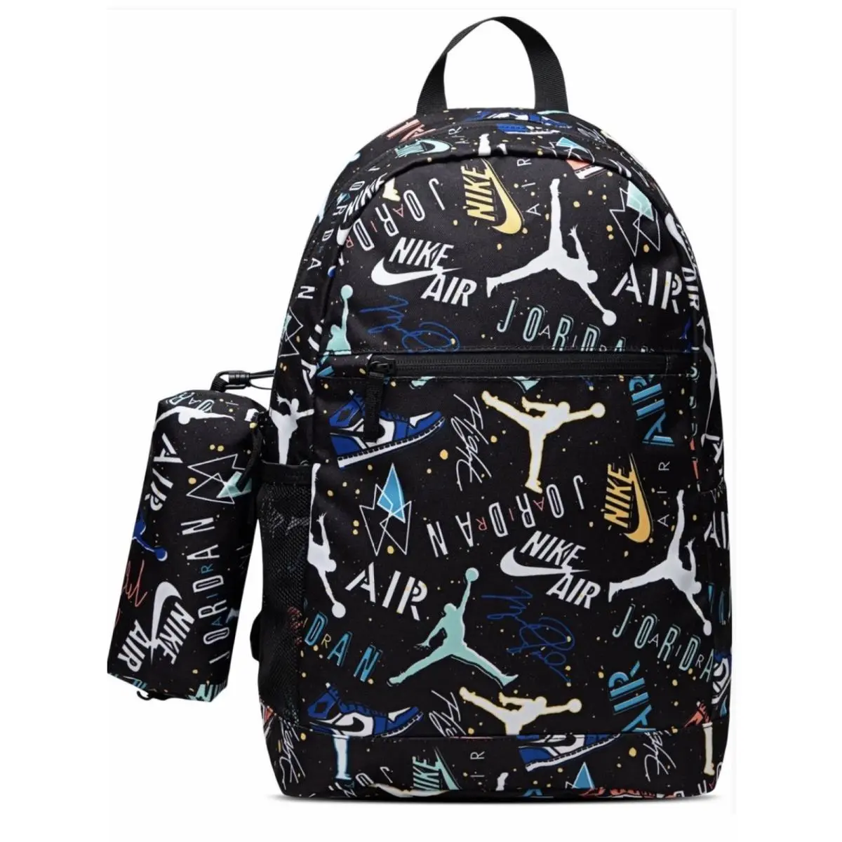 Air Jordan Big Kid Backpack School Bag W Pencil Case Black Limited