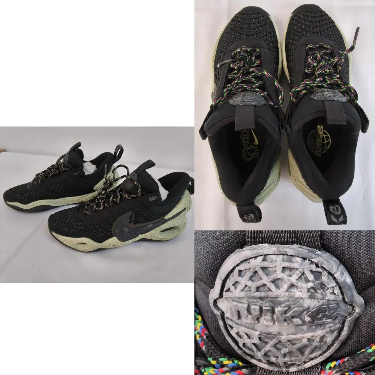 Nike Cosmic Unity Basketball Sneakers Men`s 6 Women`s 8 Black/green Glow W5083