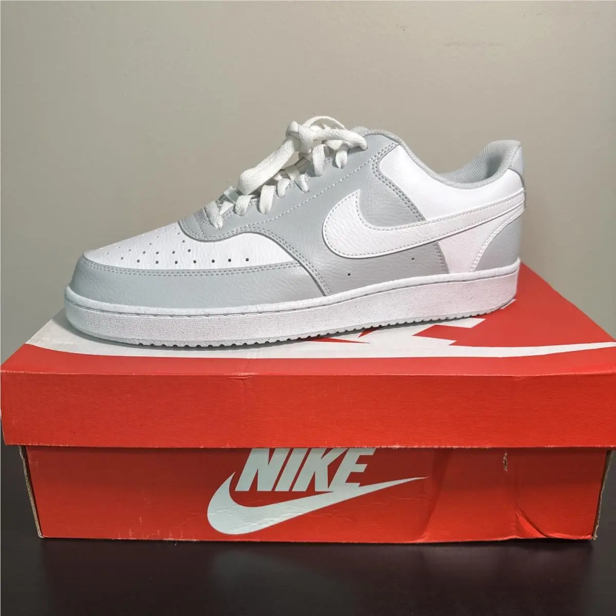 Nike Court Vision Low Men`s Shoes -pure Platinum/white Size 12
