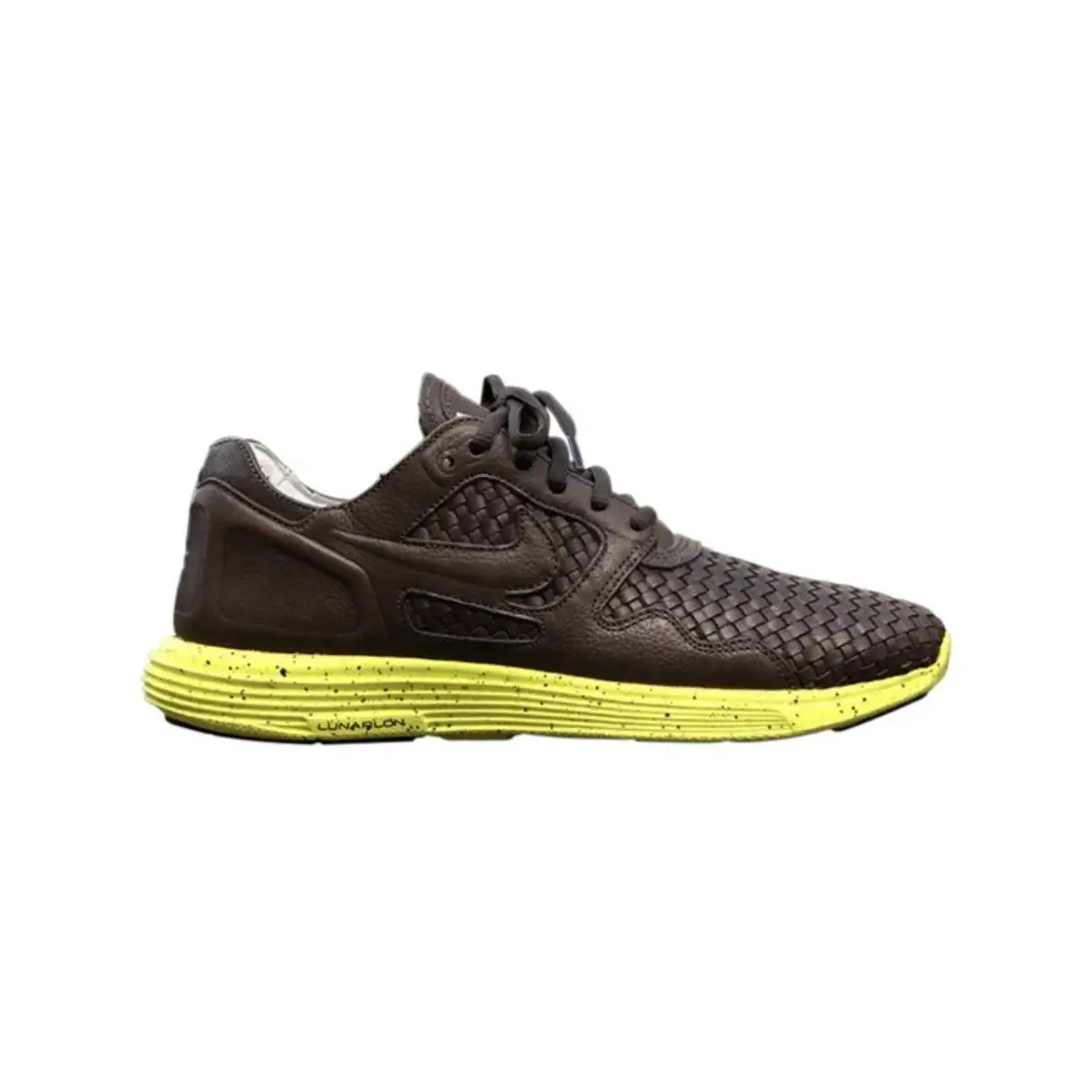 Nike Mens Size 12 Lunar Flow Woven Leather TZ Sable Green Yellow 559969200