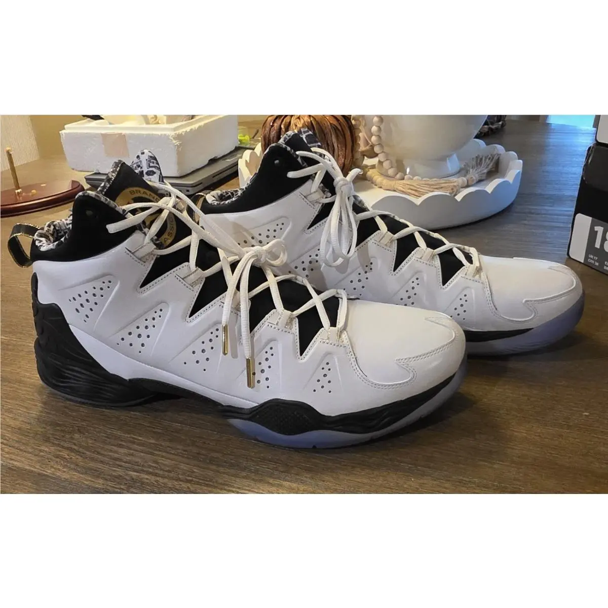 Size 17-Nike Air Jordan Melo M10 Jbc White - Limited Edition Guarantee