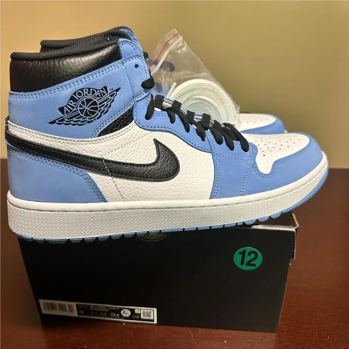 Nike Air Jordan 1 High G sz12 University Blue/white Golf Tiger DQ0660 400