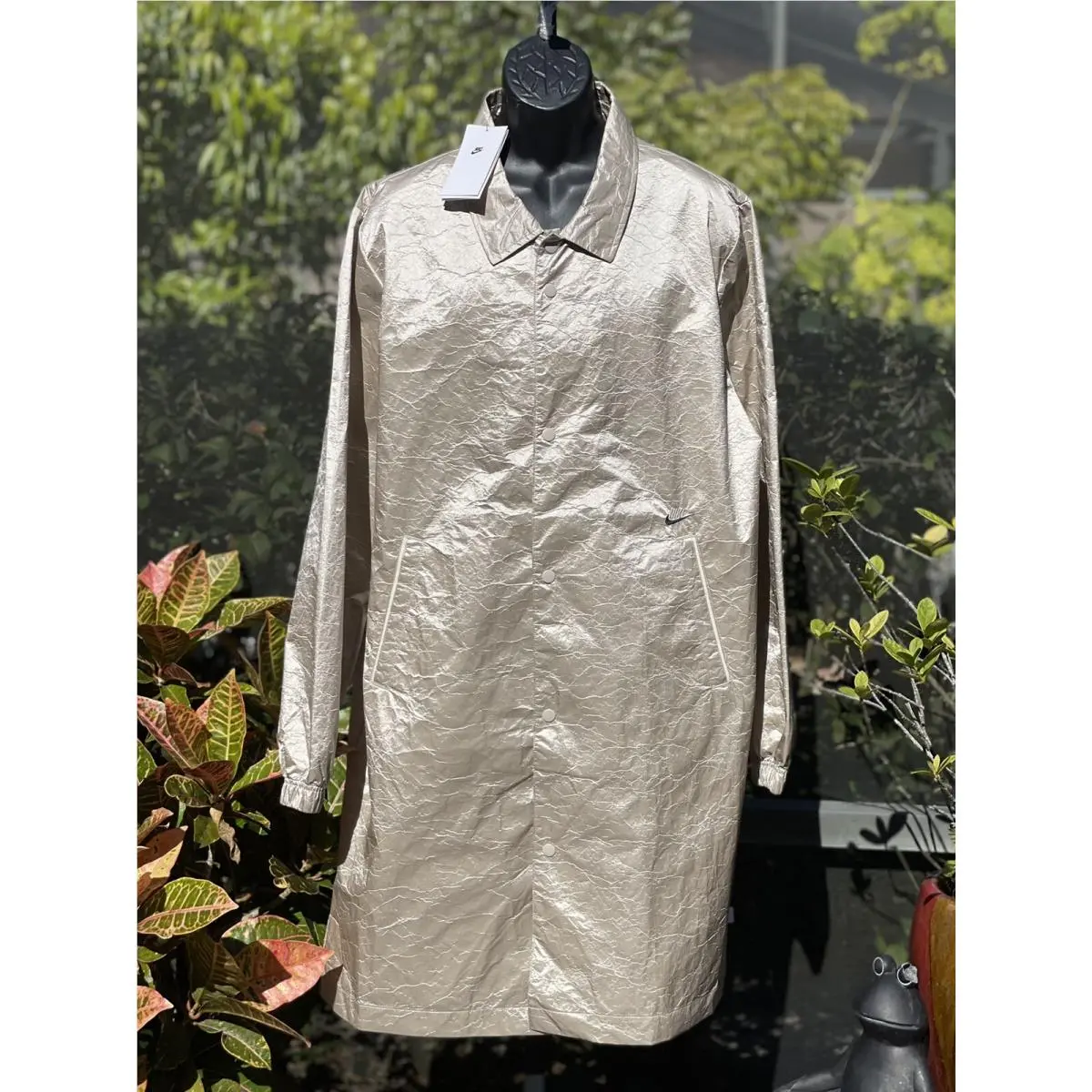 Nike Sportswear Style Essential Long Coaches Jacket Men’s XL Cream DH7847-236 NW