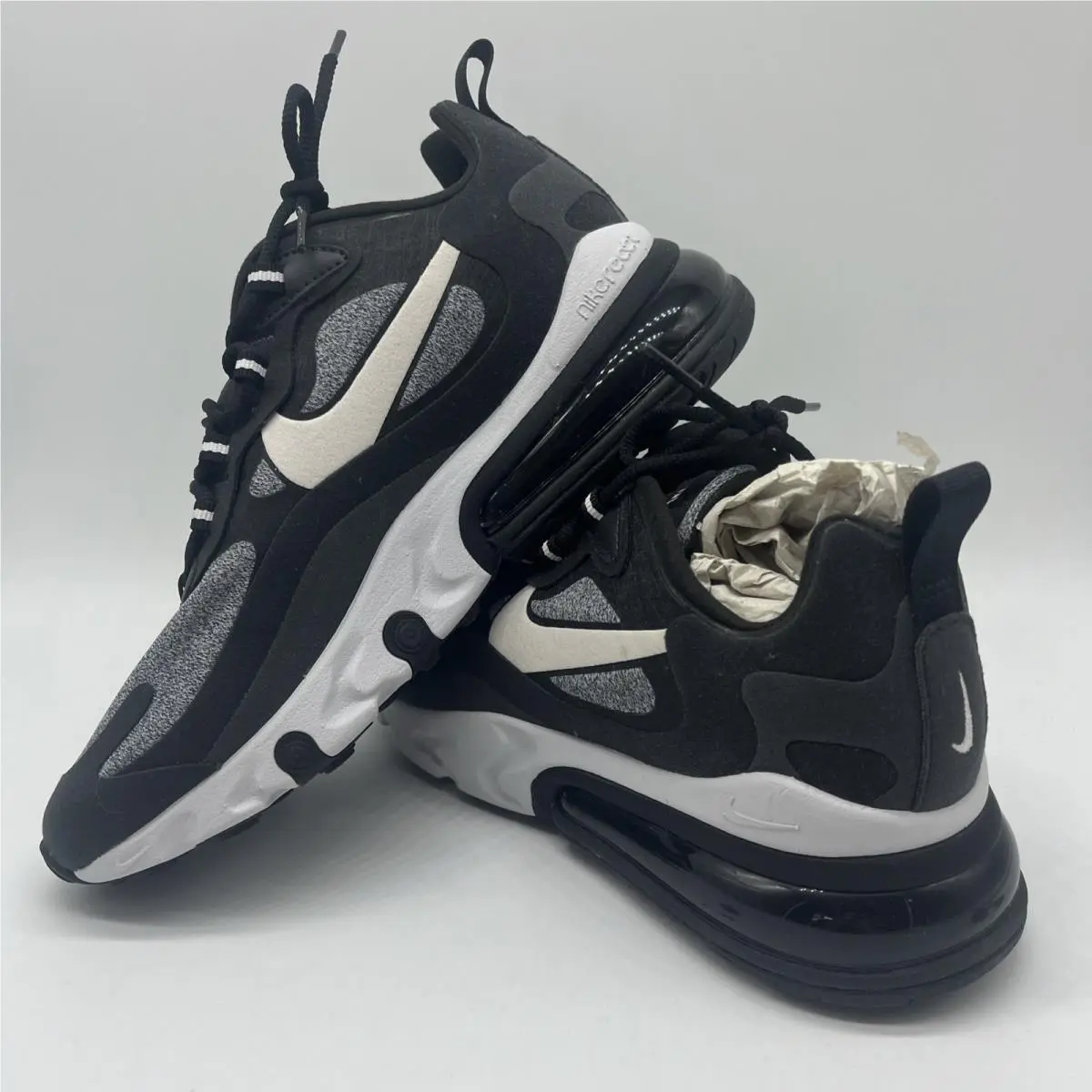 Nike Air Max 270 React Black Women`s Size 7.5 AT6174-001 Shoes Rare