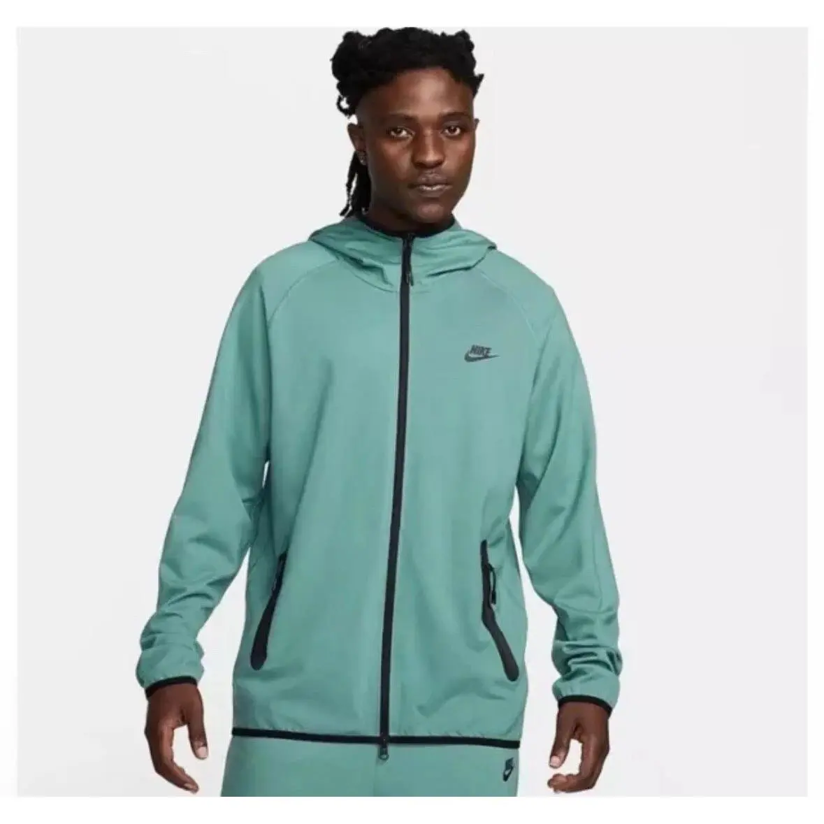 Tech Lightweight Knit Full-zip Hoodie Mens Size S Green FD4501-361 by Nike