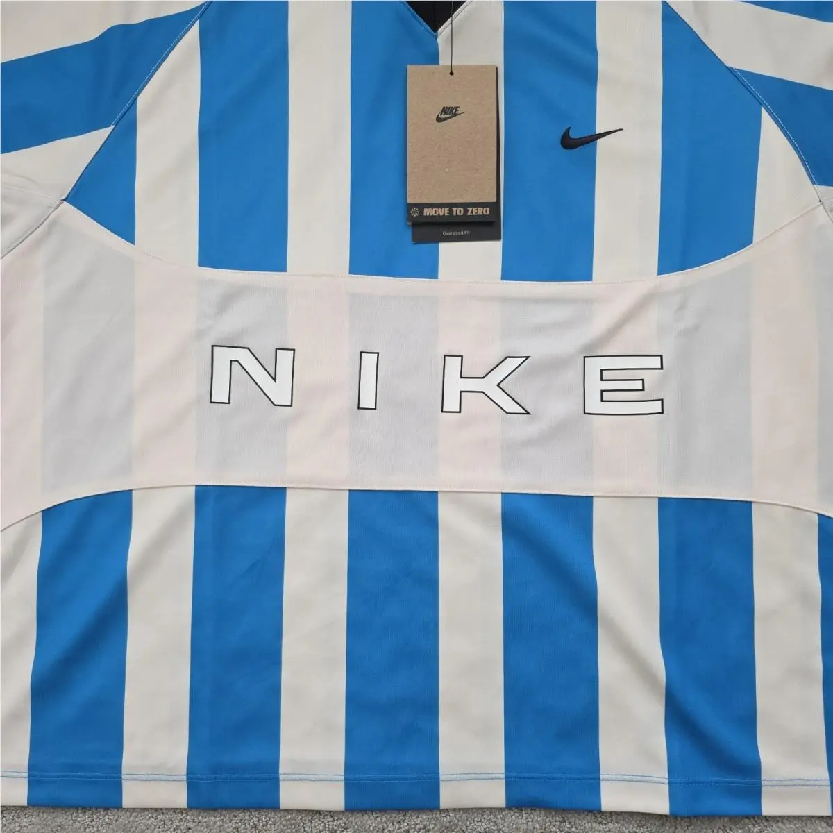 Nike clothing - Nike Sportswear Oversized Jersey - Sportswear Oversized Jersey - IO0913-435 - Light Photo Blue / Chalk / Black (UPC: 198728988837) 1