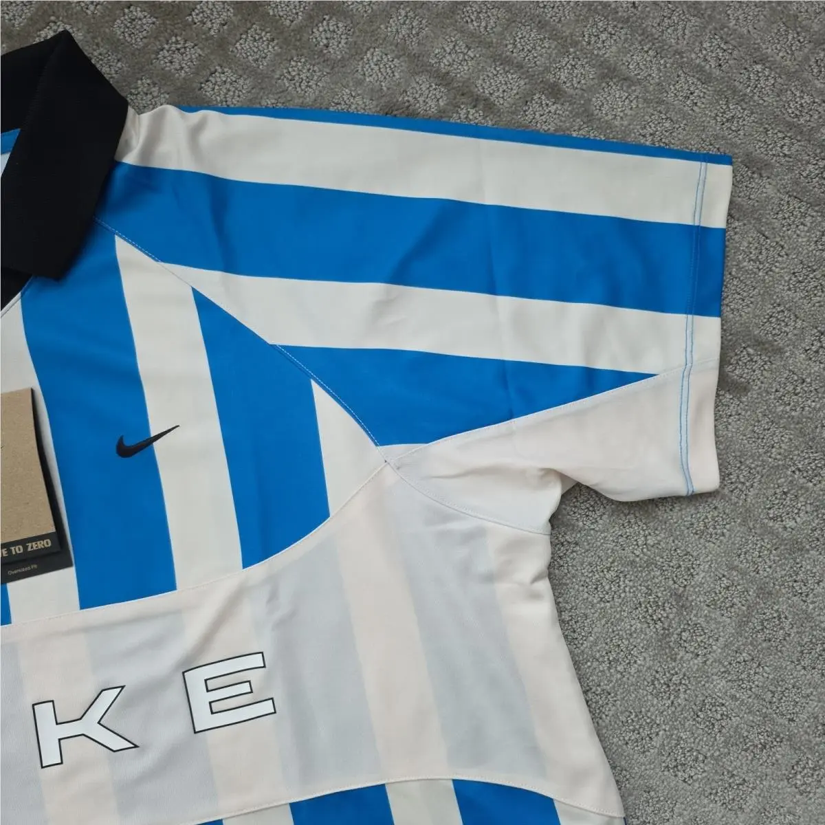 Nike clothing - Nike Sportswear Oversized Jersey - Sportswear Oversized Jersey - IO0913-435 - Light Photo Blue / Chalk / Black (UPC: 198728988837) 2