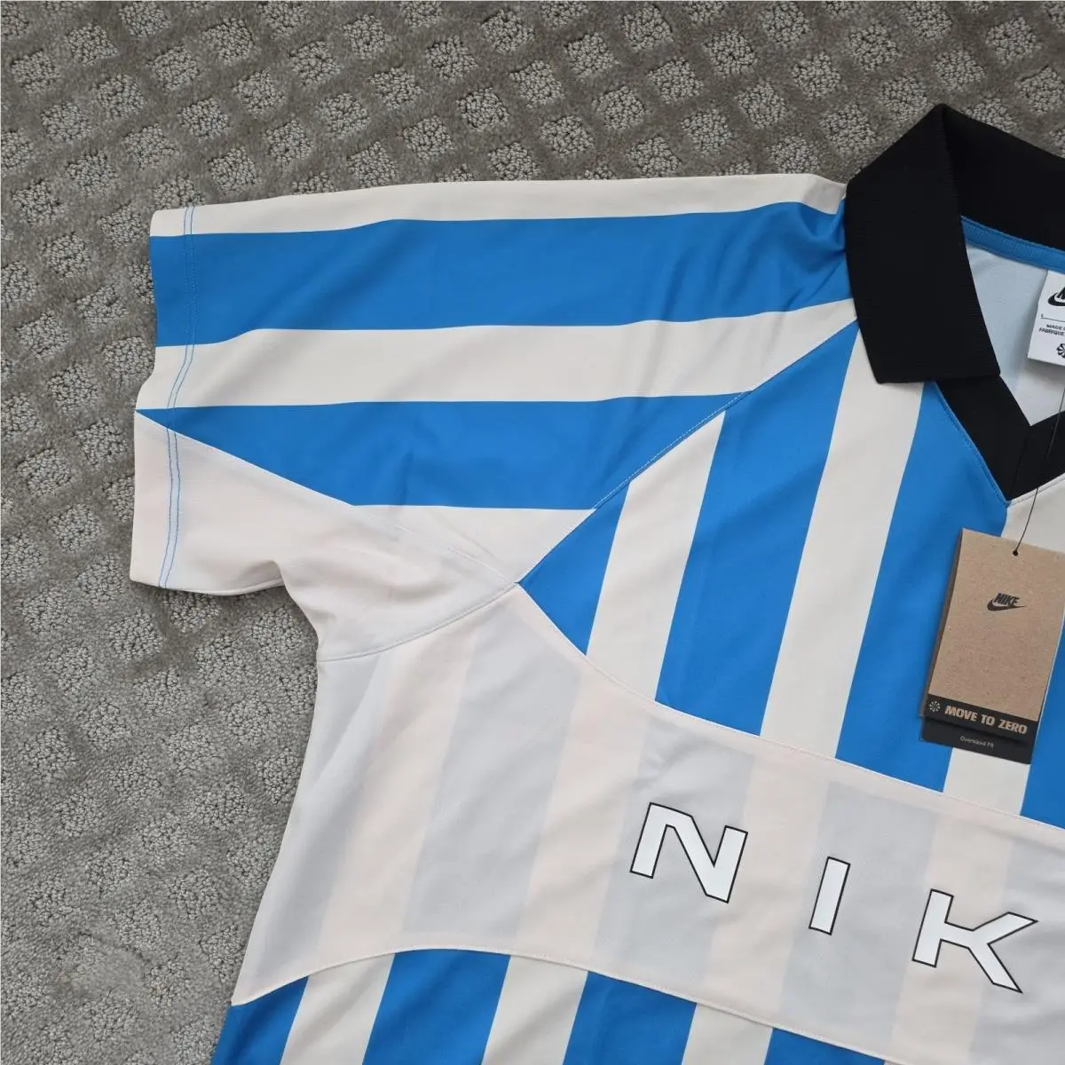 Nike clothing - Nike Sportswear Oversized Jersey - Sportswear Oversized Jersey - IO0913-435 - Light Photo Blue / Chalk / Black (UPC: 198728988837) 3