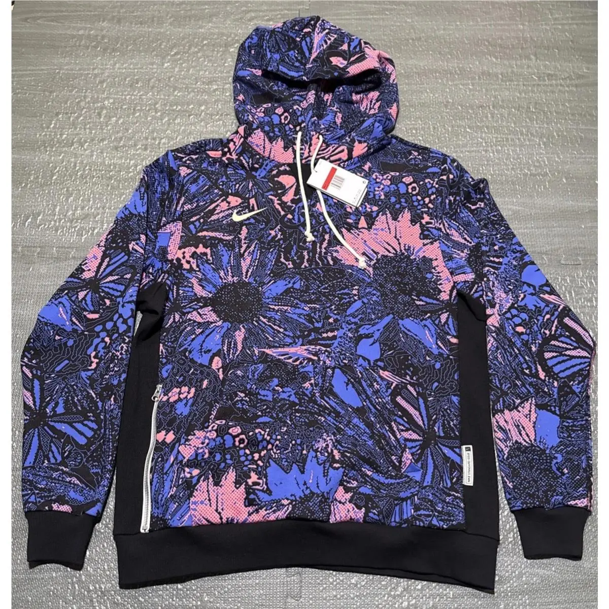 Nike Hoodie Standard Issue Dri-fit Soccer Mens Large Blue Pink Aop Graphic