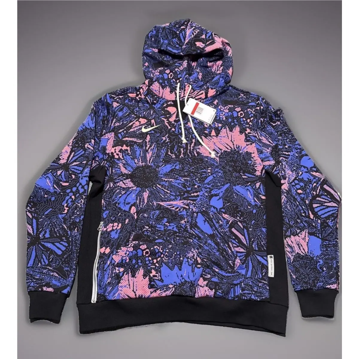Nike Hoodie Standard Issue Dri-fit Soccer Mens Large Blue Pink Aop Graphic