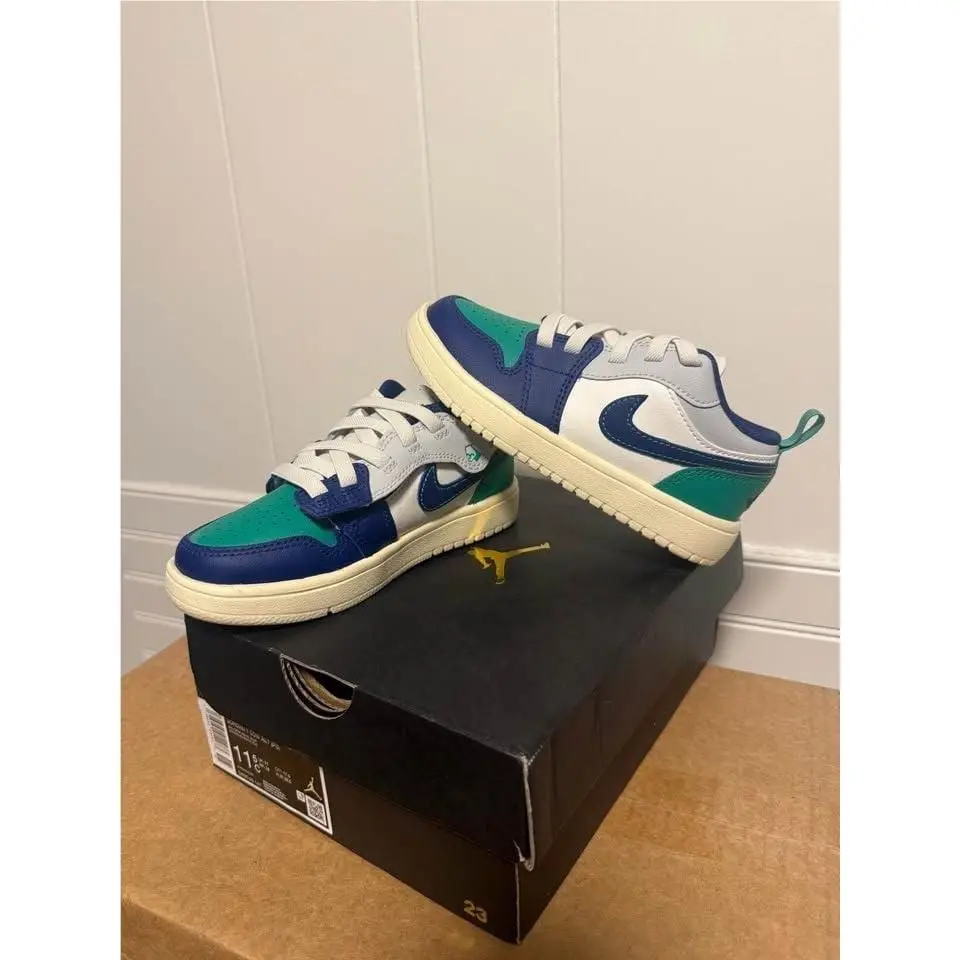 Nike Jordan 1 Low Alt PS 11.5C Toddlers Deep Royal Blue Malachite