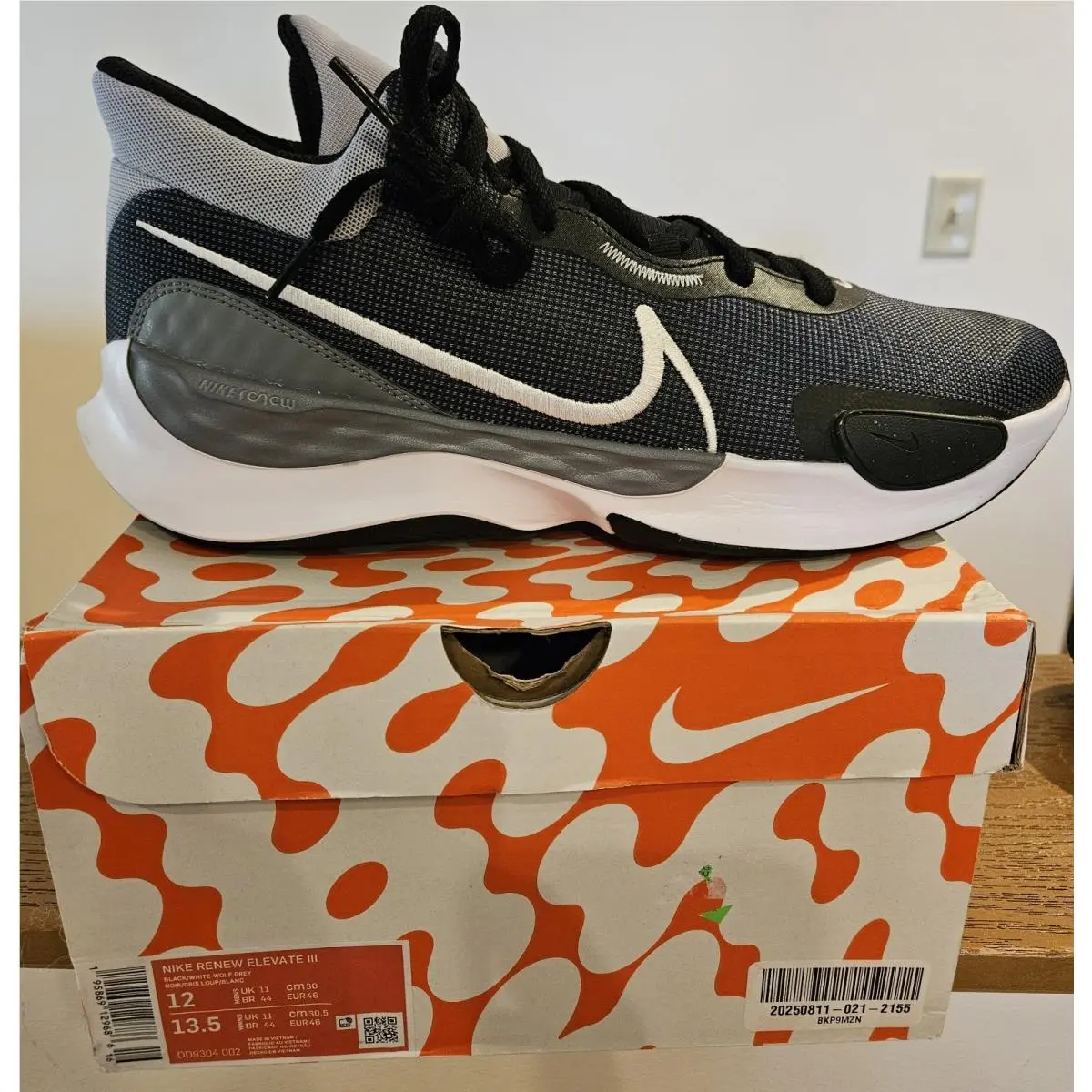 Size 12 - Nike Renew Elevate 3 Black Wolf Grey