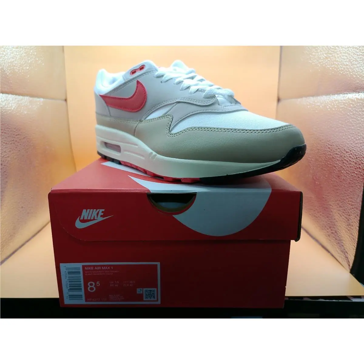Nike shoes - Nike Air Max 1 - Air Max - HF4312 100 - White/University Red - Cream II (UPC: 197594570450) 4