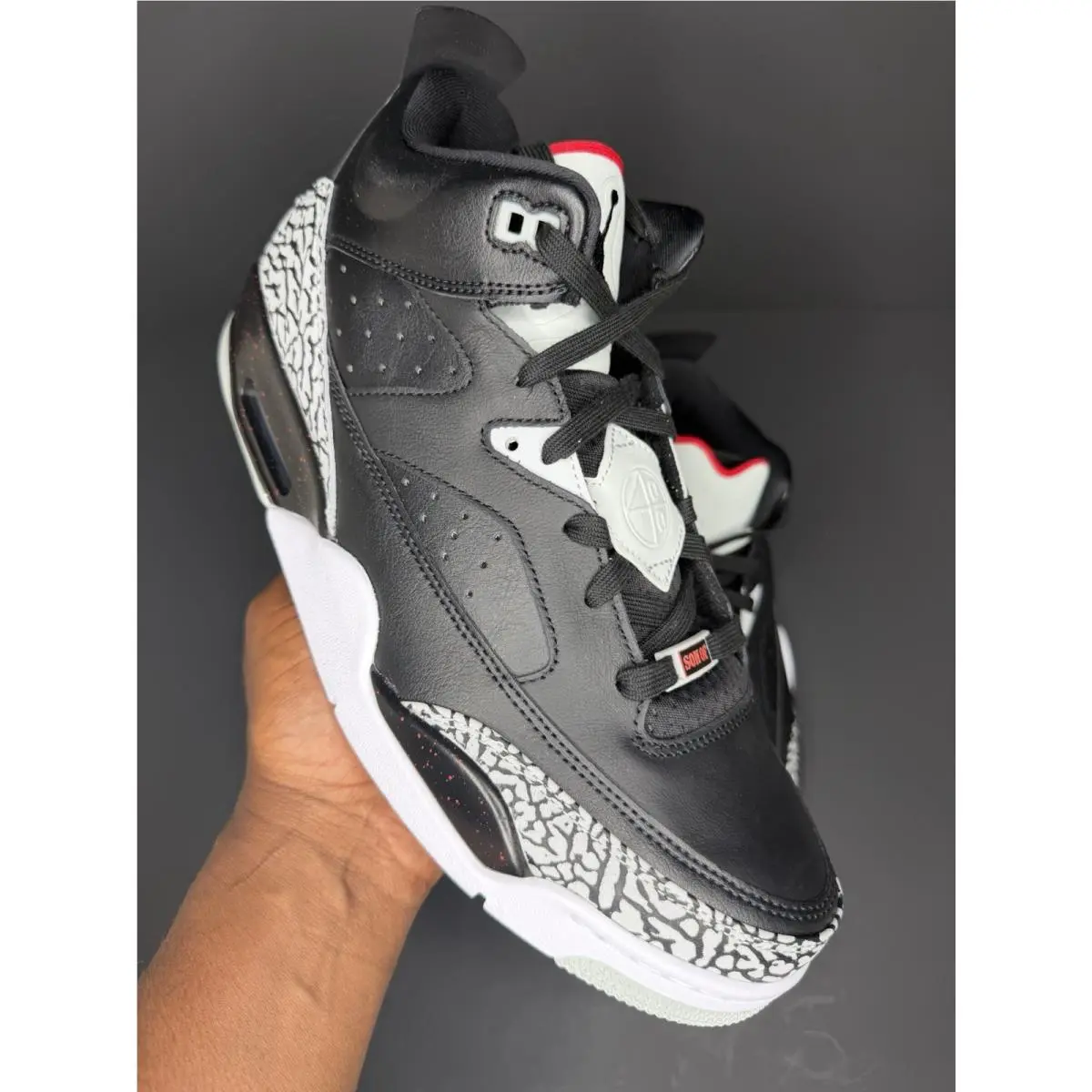 Men`s Jordan Son of Mars Low Black/black-university Red 580603 002 Size 11.5