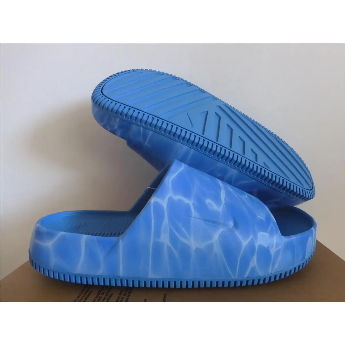 Nike Calm Slide Print Coast Blue-signal Blue Sz 11 HQ1125-400