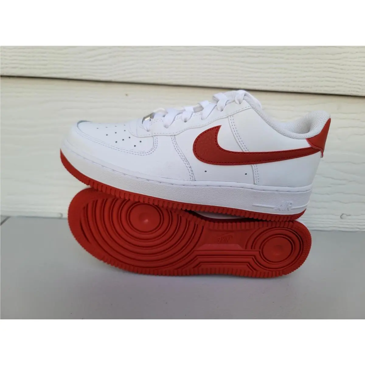 Nike Air Force 1 FV5948 116 White/dragon Red Size 6.5Y= Size 8 Women`s