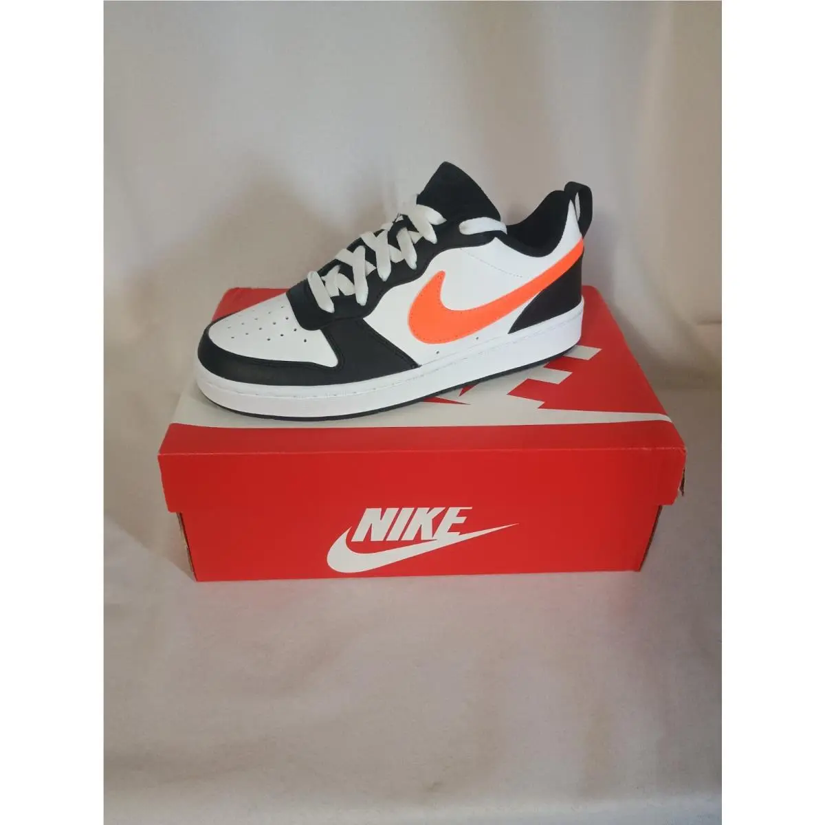 Nike shoes - Nike Court Borough Low 2 GS - 8Q5448-115 - White/Black/Dark Smoke Grey/Total Orange (UPC: 195244223794) 0