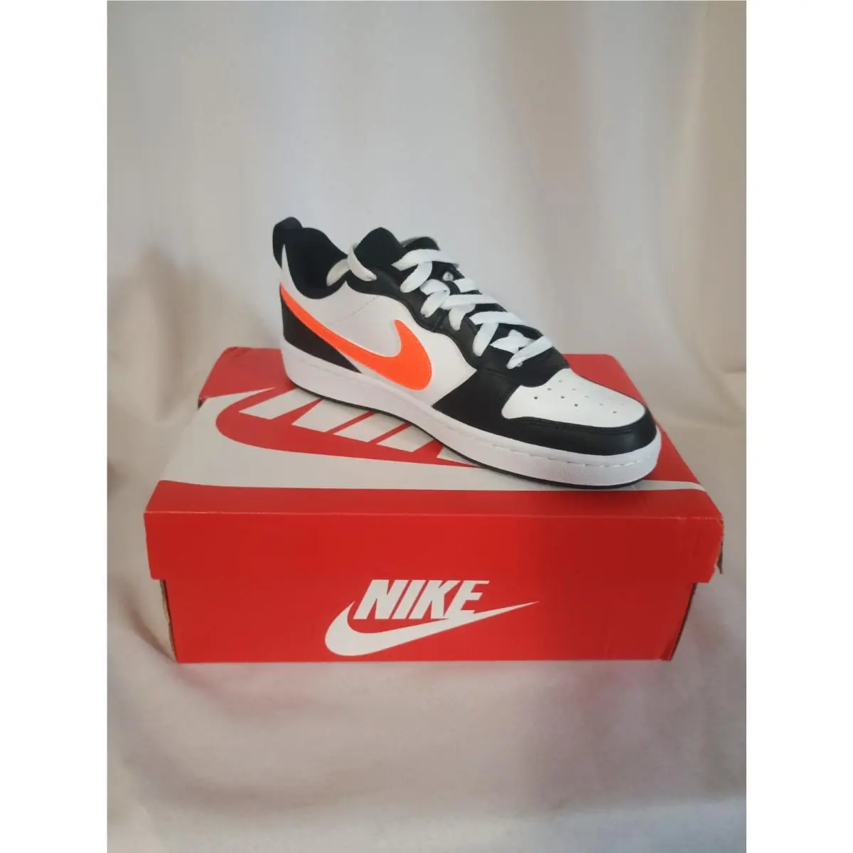 Nike shoes - Nike Court Borough Low 2 GS - 8Q5448-115 - White/Black/Dark Smoke Grey/Total Orange (UPC: 195244223794) 1