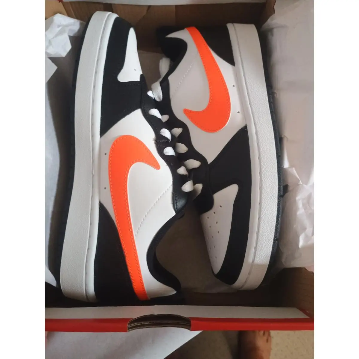 Nike shoes - Nike Court Borough Low 2 GS - 8Q5448-115 - White/Black/Dark Smoke Grey/Total Orange (UPC: 195244223794) 6