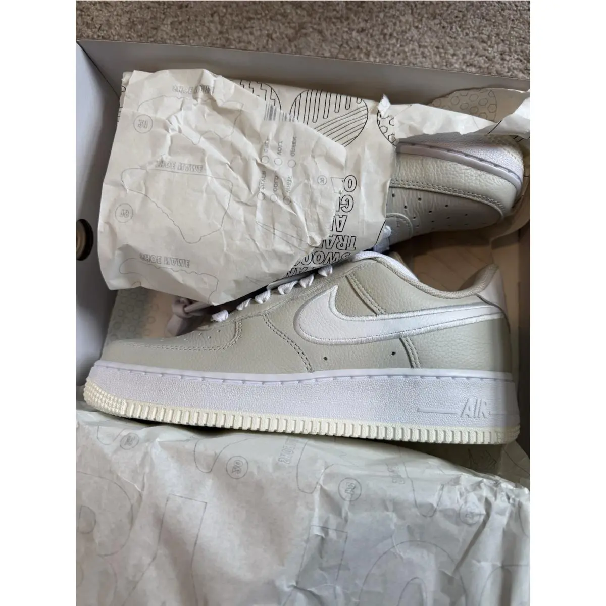 Womens Size 7.5 Nike By You Air Force 1 Low Beige White HF0663 900