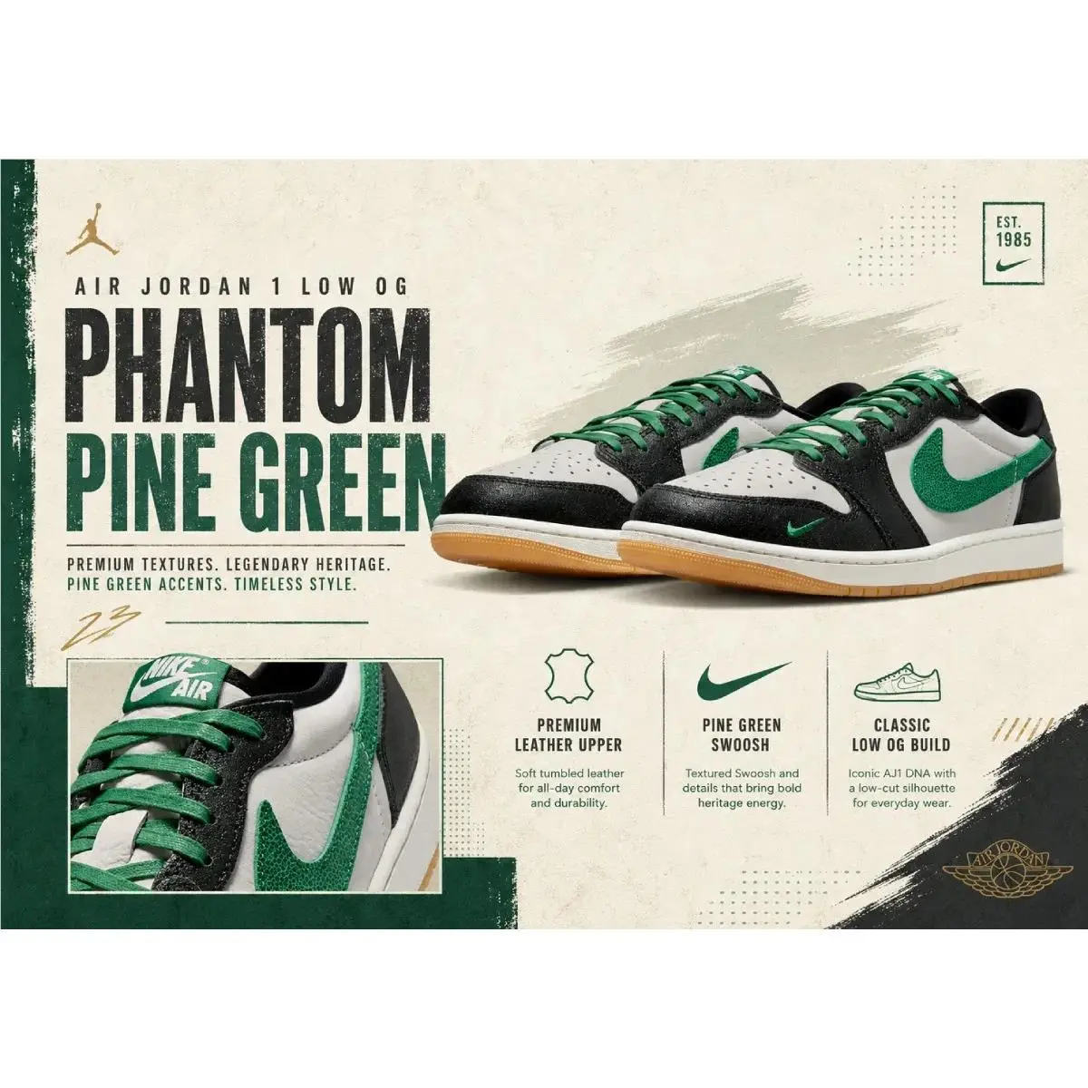 Nike shoes - Nike Air Jordan 1 - Air - IR2283-030 - Phantom/Black/Black/Pine Green 1