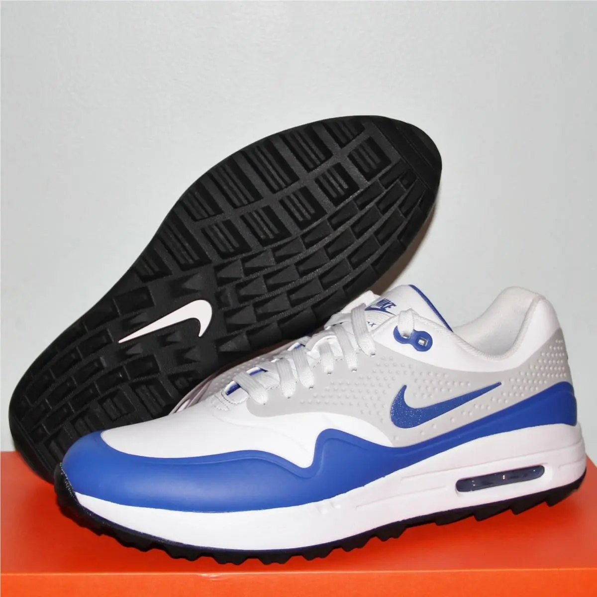 Nike Air Max 1 G Golf Shoes Mens 8.5 AQ0863-102 Game Royal Blue Grey White
